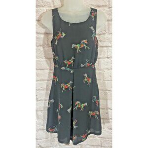 LADAKH Collect Your Trots Horse Print Dress Womens Small Equestrian Western